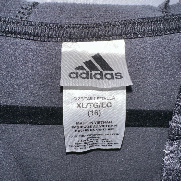 Adidas Zip Up Hooded Jacket Black with Pink Trim Youth XL 16 - Picture 6 of 6